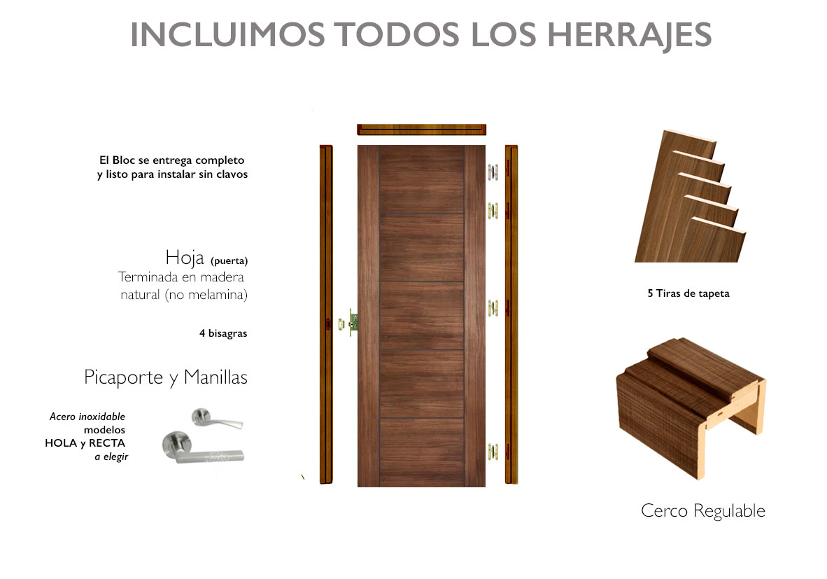 composición puertas en block interior madera