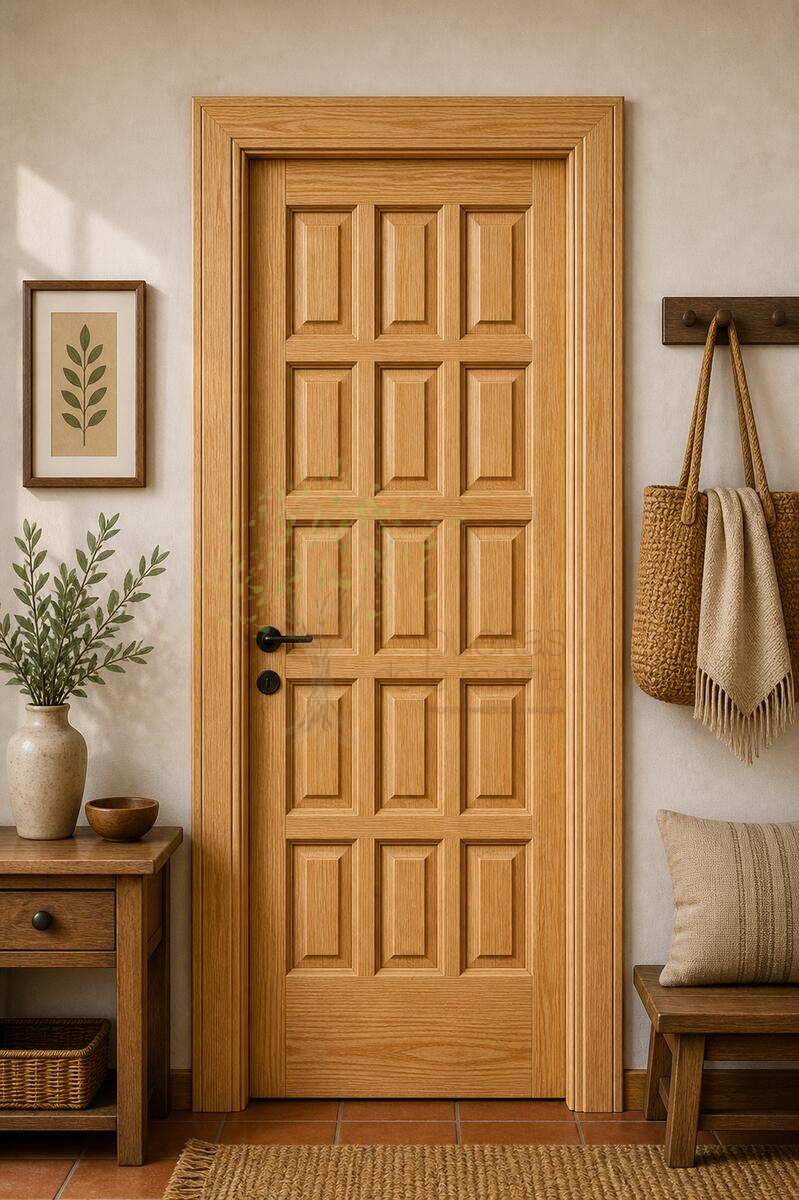 puerta interior de madera estilo castellano