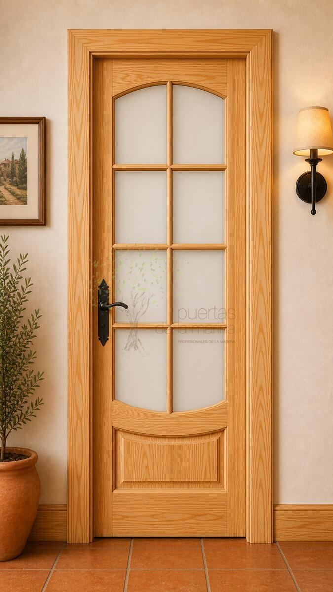 puerta inteirior madera maciza curva red D1