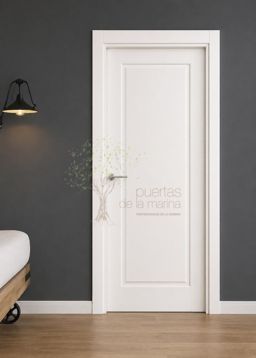 puerta lacada blanca 1 cuadro grande