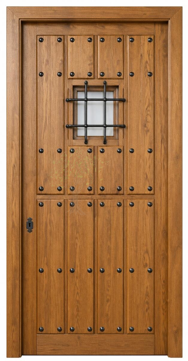 puerta rústica de iroko