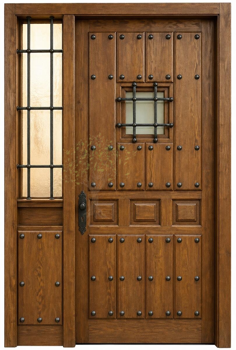 puerta exterior manchega con fijo y chorro de arena