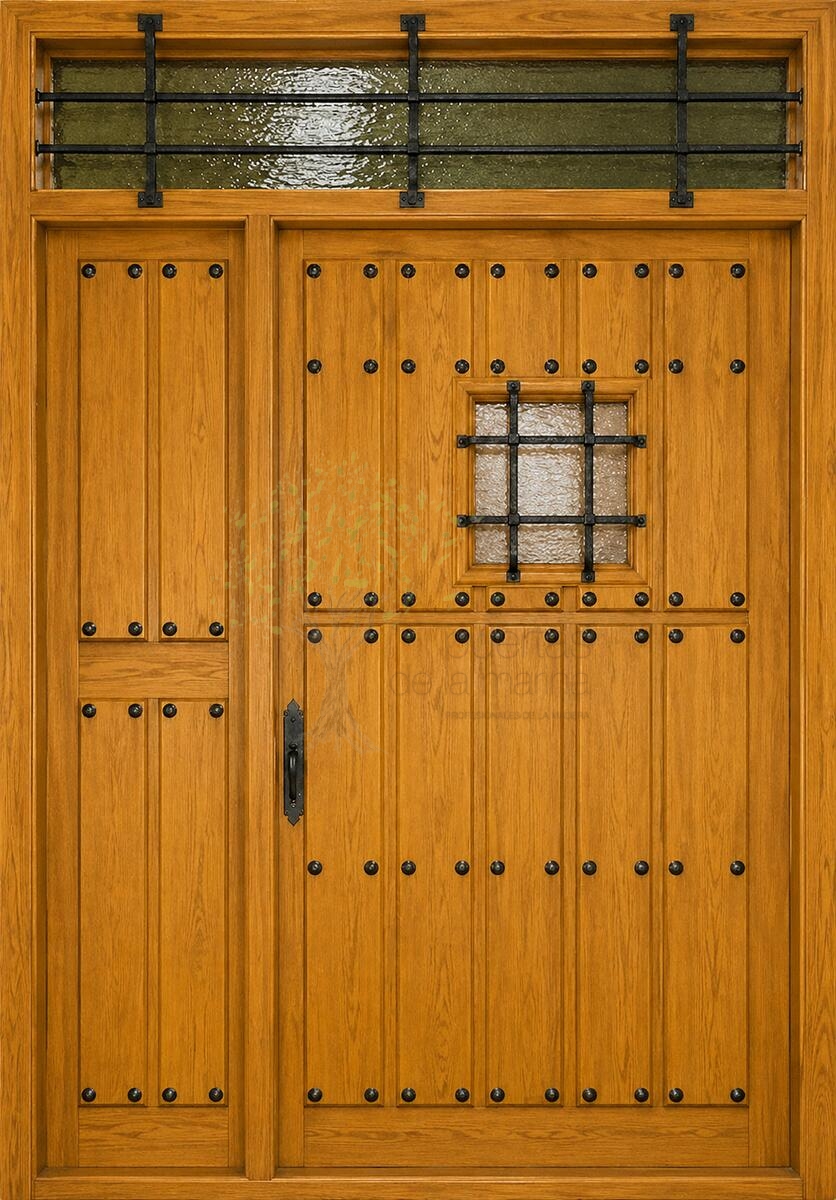 puerta exterior rústica fijo abatible montante y suela abajo