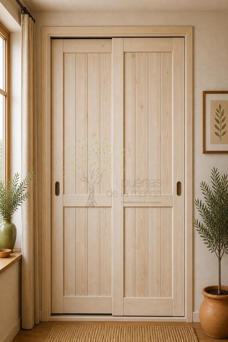 puertas correderas para armario versión rústica cuenca