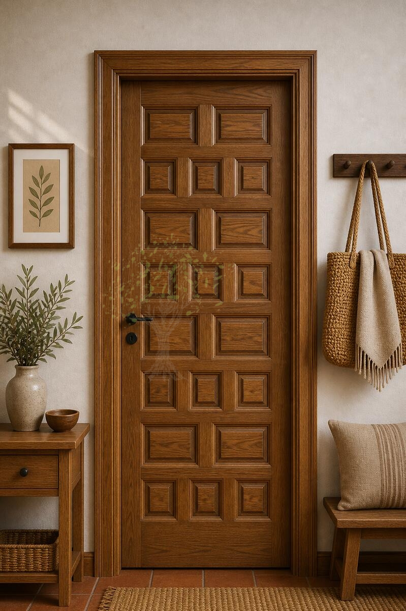 puerta castellana clásica de madera maciza