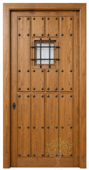 puerta rústica de iroko
