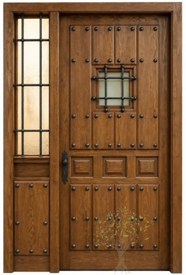 puerta exterior manchega con fijo y chorro de arena