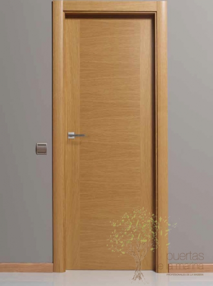 puerta interior moderna lisa Acabado roble