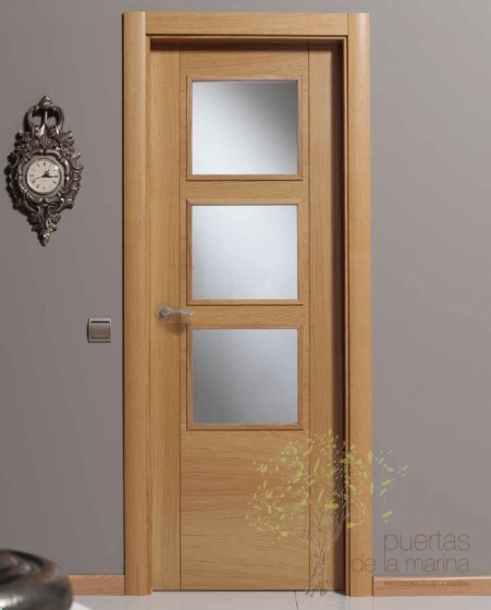 PUERTA RANURADA Acabado roble