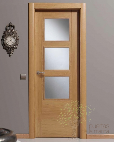 PUERTA RANURADA Acabado roble