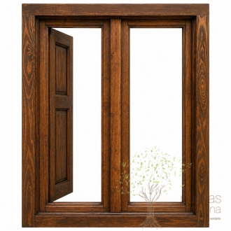 ventana madera nogal contraventana